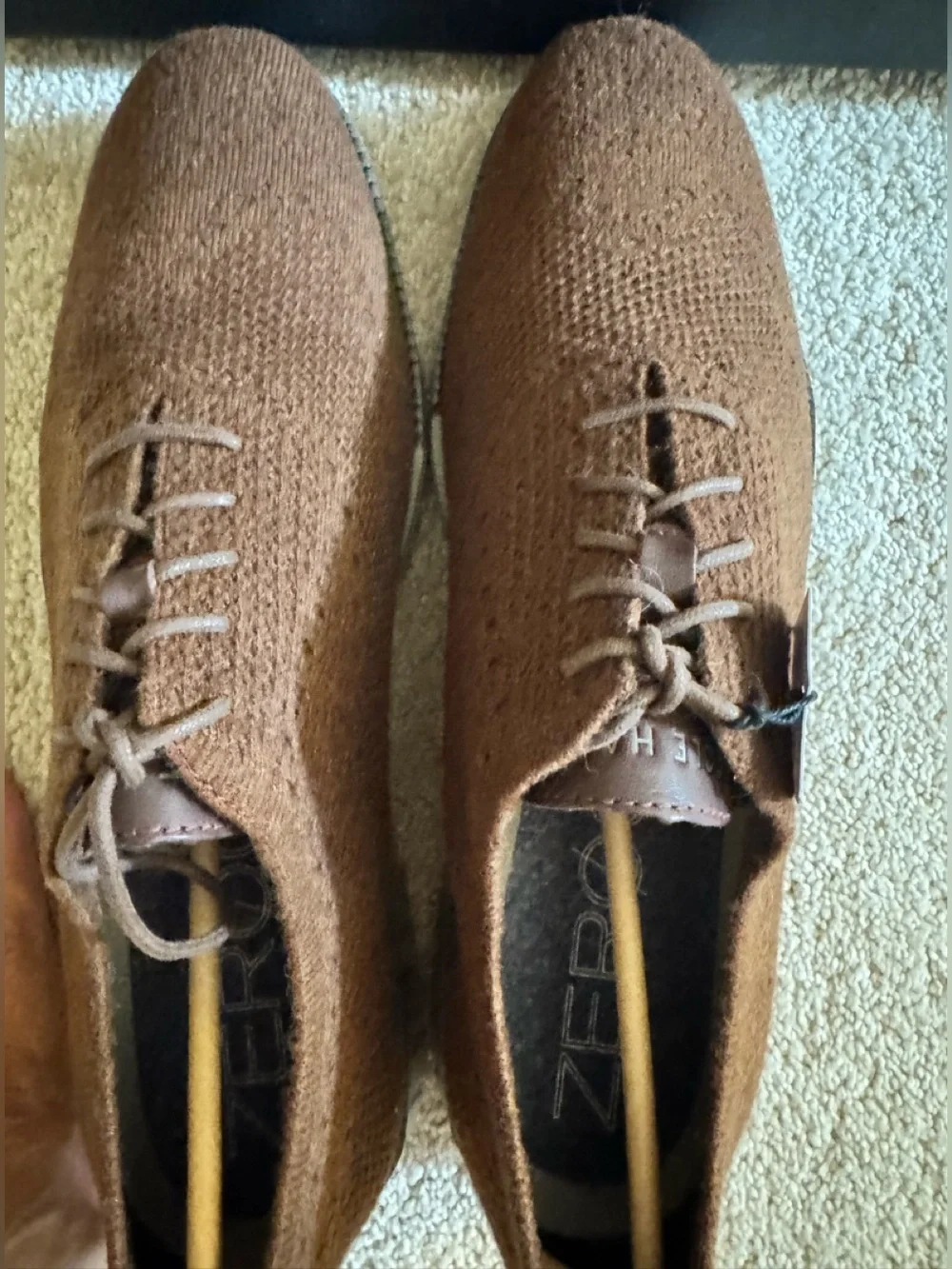 Cole Haan Brown Knit Zerogrand Lace-Up Sneakers